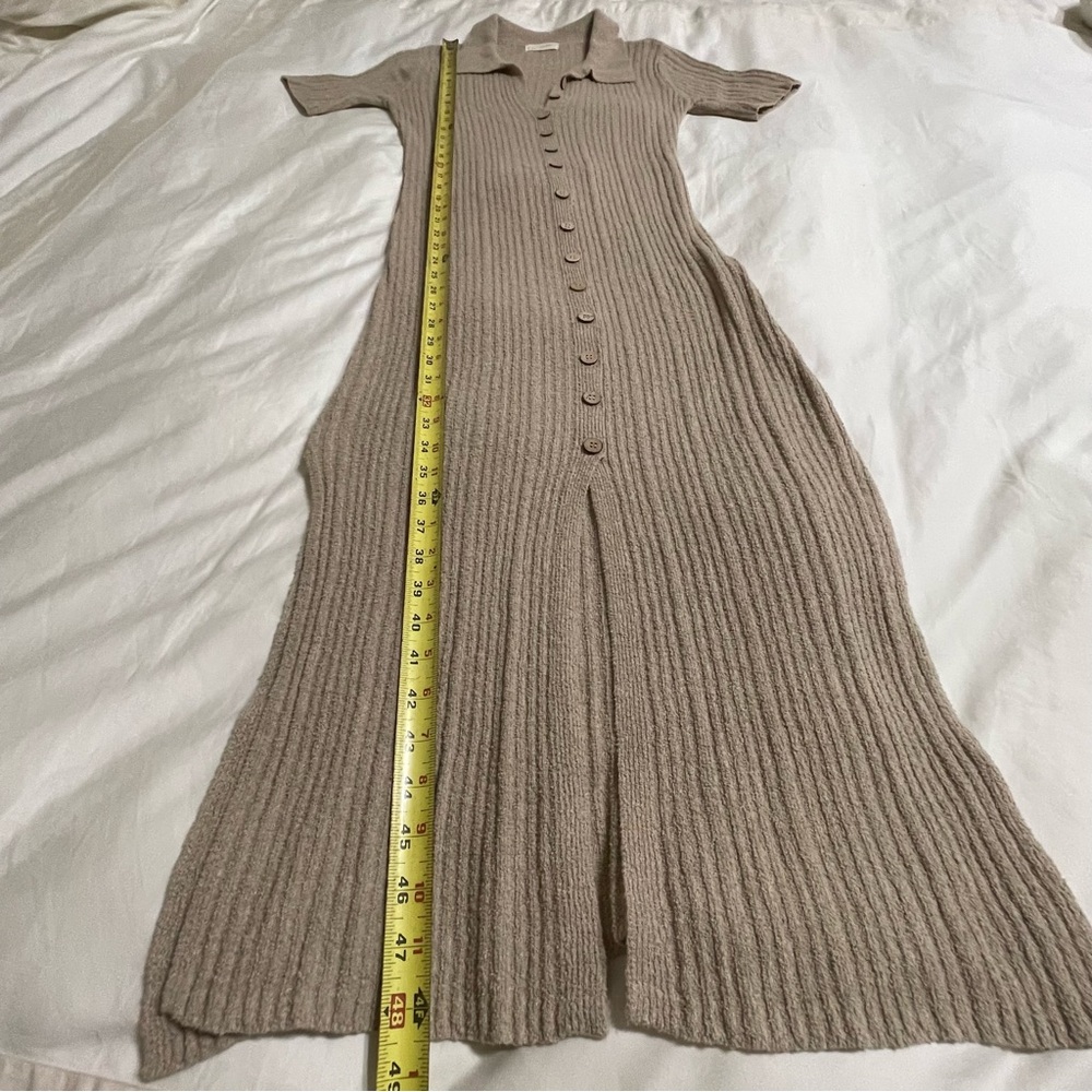 By Together Taupe Ribbed Midi Dress - Picture 6 of 13